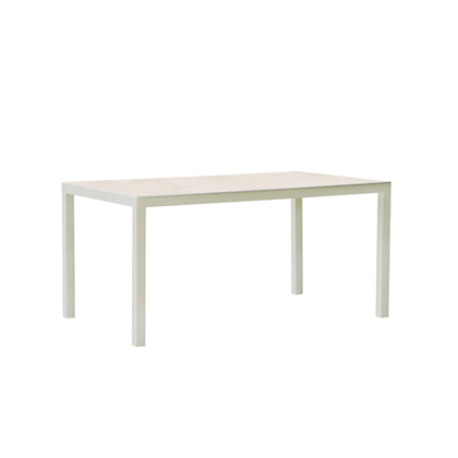 Dining Table 152-90cm - Light Beige & White