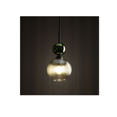 Sophia Hanging Lamp – Green & Cognac