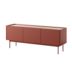 TV Cabinet –  Ceramic Red & Linea Oak
