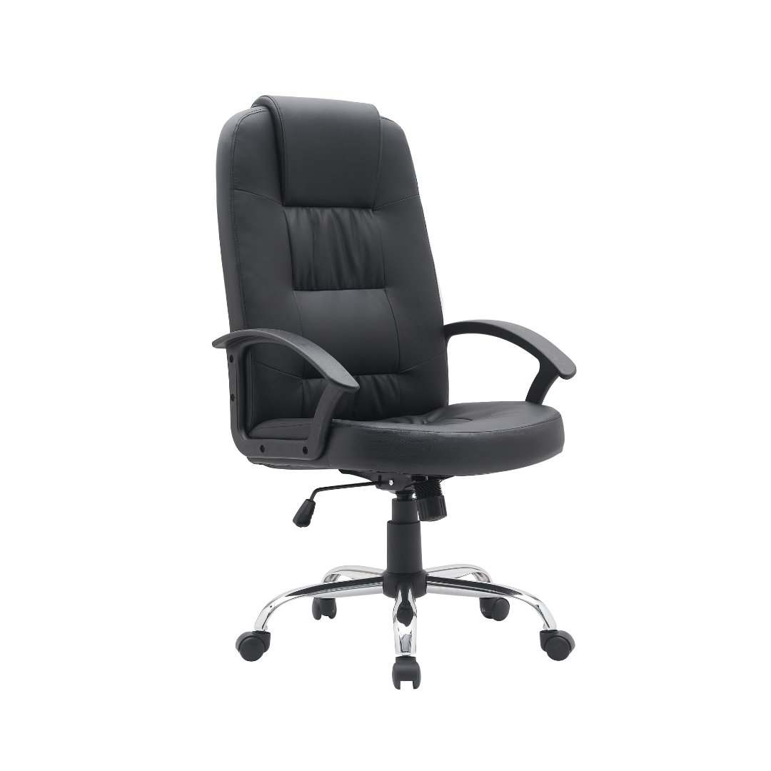 Office Chair Black Legs Chrome Finish