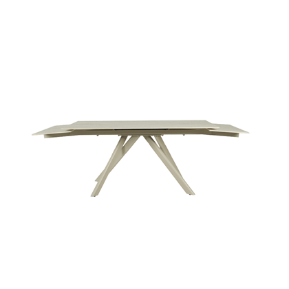 Extendable Dining Table - 11 mm Grey Chinese Ceramic Top with Grey Frame