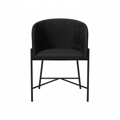 Dining Chair Black Microfiber