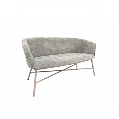 2 Seater Sofa Grey with Metal Legs