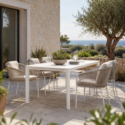 Outdoor Table - White 180x90x75 cm