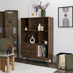 Bookcase Cabinet Marron Wood MDF