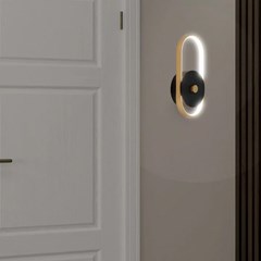 15W LED Outdoor Wall Light – Black & Antique Brass