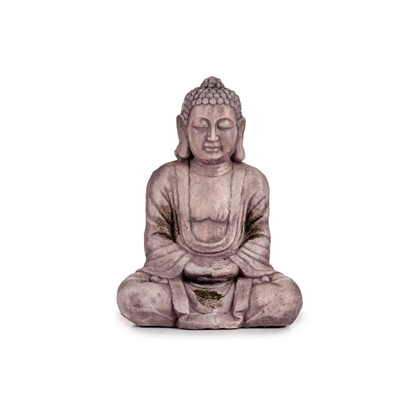 Grey Polyresin Relaxed Hands Together Buddha