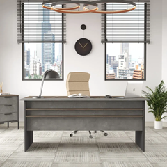 Office Desk Vista Concrete Black