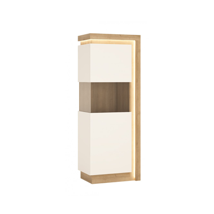 1D Vitrine Cabinet – Riviera Oak Light (Left Hand)
