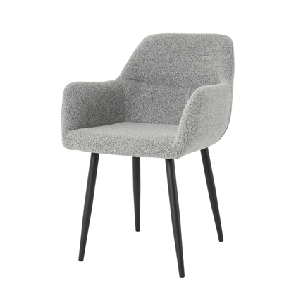 Dinning Chair Grey Boucle Fabric