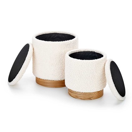 Pouf Set of 2 - Beige