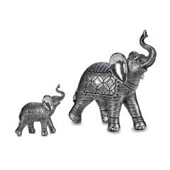 Dark Silver Resin Big Elephant