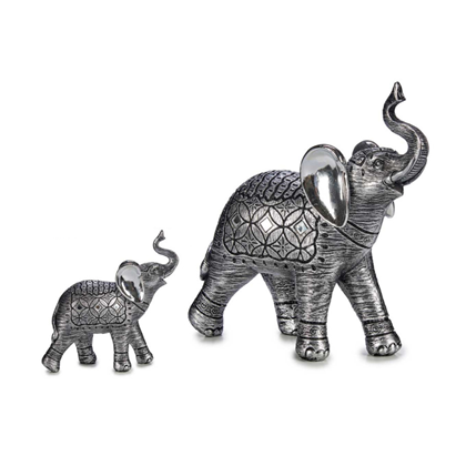 Dark Silver Resin Big Elephant