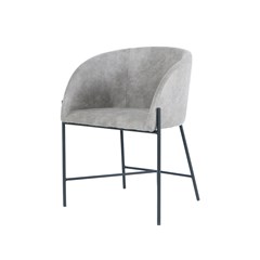 Dining Chair - Light Grey Microfiber