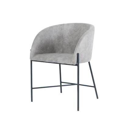Dining Chair - Light Grey Microfiber