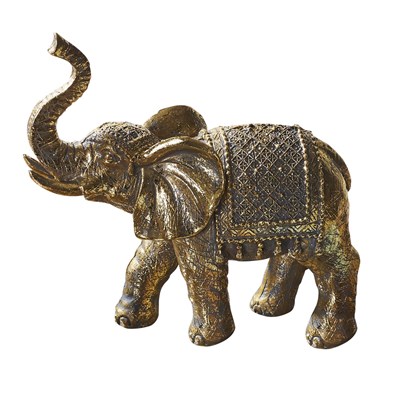 Golden Elephant Statue H19.5cm M24