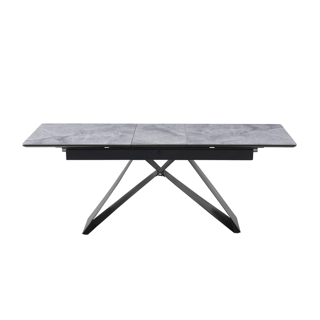 Grey and Black Extendable Dining Table