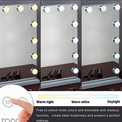 14 Bulbs LED Makeup Mirror with Adjustable Brightness & 3 Color Mode 600x500mm with base
