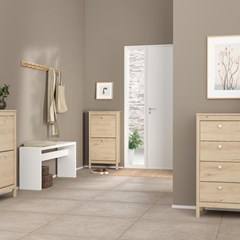 Madrid Shoe Cabinet 4 Flap Doors Oak