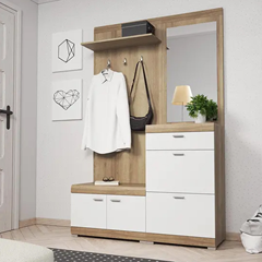 Hallway Cabinet – Riviera Oak & White