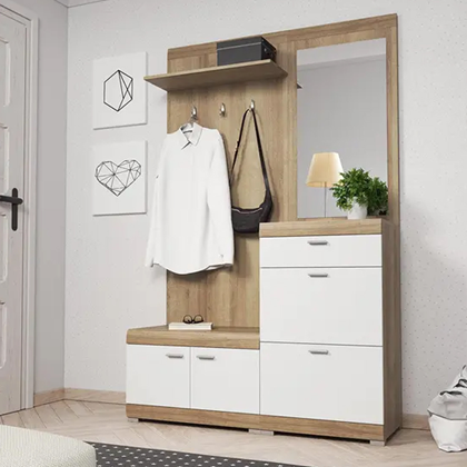 Hallway Cabinet – Riviera Oak & White
