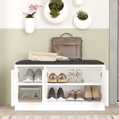 Shoe Rack Cabinet Bench with Puff