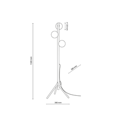 Floor Lamp 3 Lights Round White/Nut