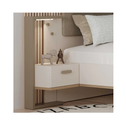Children's Bedside Table – Beige & Grey
