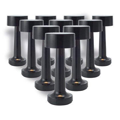 10x Black Portable Lamps Set