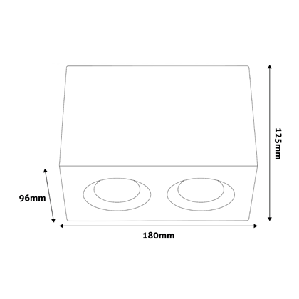 Double White GU10 Square Spot Light with Swivel