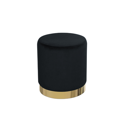 Carla Stool – Black & Gold Pouf