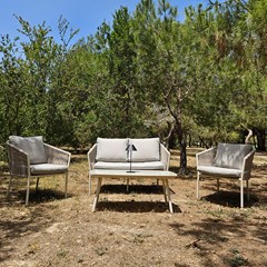 Rope Sofa Set of 4 Aluminum - Light Grey