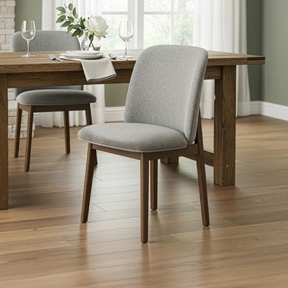 Walnut Chair – Light Grey & Walnut