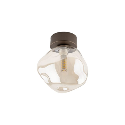 Sculptural Glass and Metal Ceiling Lamp 1L G9
