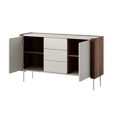 Sideboard with 2 Doors and 3 Drawers – Walnut Warmia & Cashmere