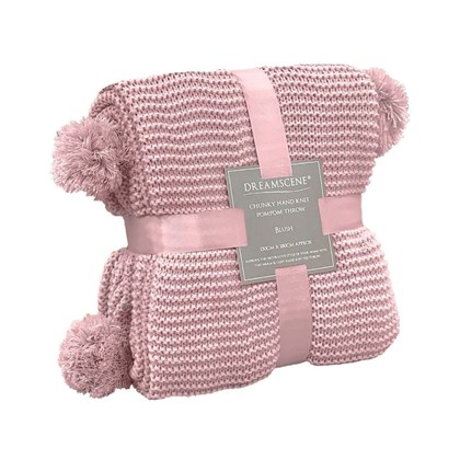 Throw Pom Pom 150x180cm Blush