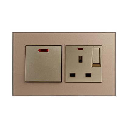 Cooker Unit 45A 13A Socket Gold Temp Glass