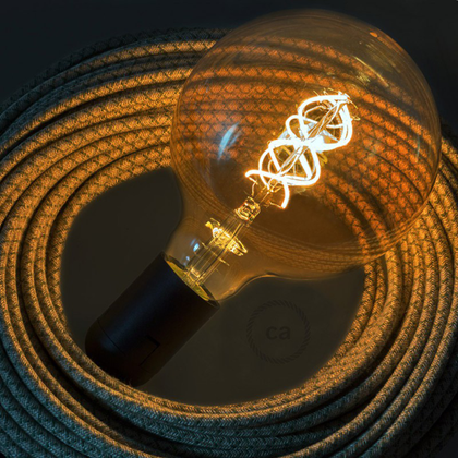 LED Golden Light Bulb Globe G125 Curved Spiral Filament
