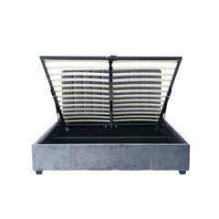 Bed Frame Upholstered 160x200 cm Dark Grey