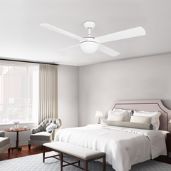 Matte White Ceiling Fan with Light