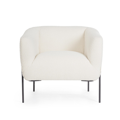 Claudine White Boucle Armchair