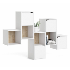 Linate Comb Mat White Bookcase & Unit