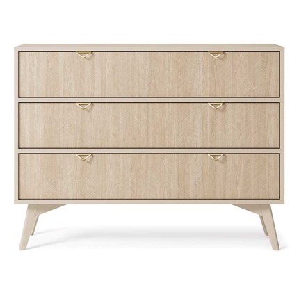 Sideboard 3 Drawers - Chevron Scandi & Beige