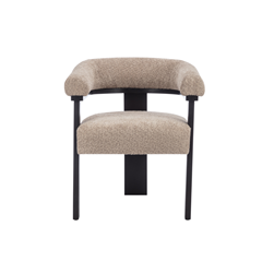 Dining Chair Taupe Boucle Fabric