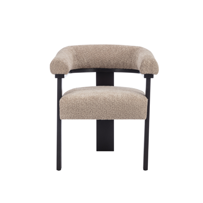 Dining Chair Taupe Boucle Fabric