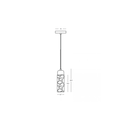 Pendant Light – Natural Stone & Brown Wood