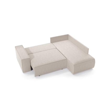 Corner Sofa Bed with Chaise Right – Light Beige