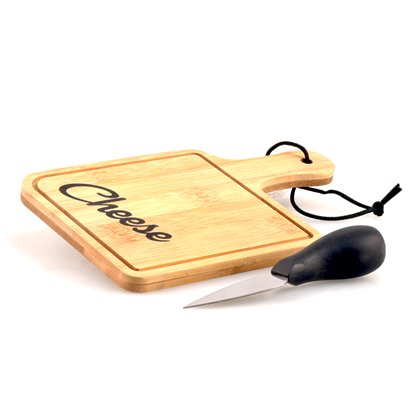 Bamboo Cutting Board with Cheese Knife - Set of 2 - 12cm x 20cm