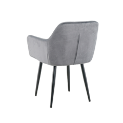 Dark Grey Velvet Dining Armchair