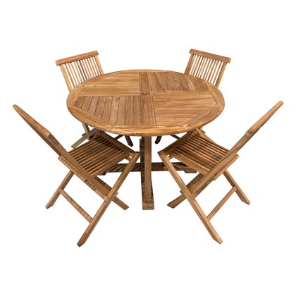 Round Umbrella Table Set with 6 Chairs